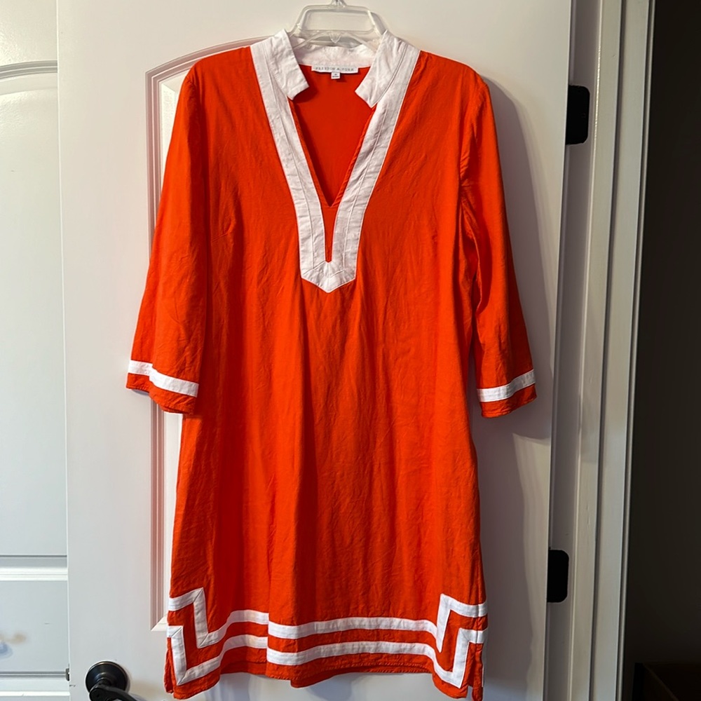 Orange and white dress
